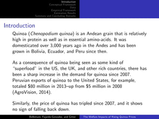 The welfare impacts of rising quinoa prices: evidence from Peru