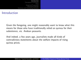 The welfare impacts of rising quinoa prices: evidence from Peru