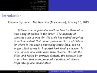 The welfare impacts of rising quinoa prices: evidence from Peru