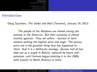The welfare impacts of rising quinoa prices: evidence from Peru