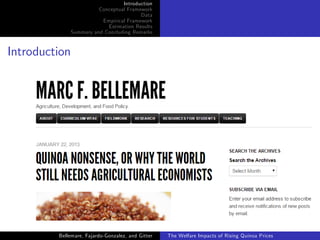 The welfare impacts of rising quinoa prices: evidence from Peru