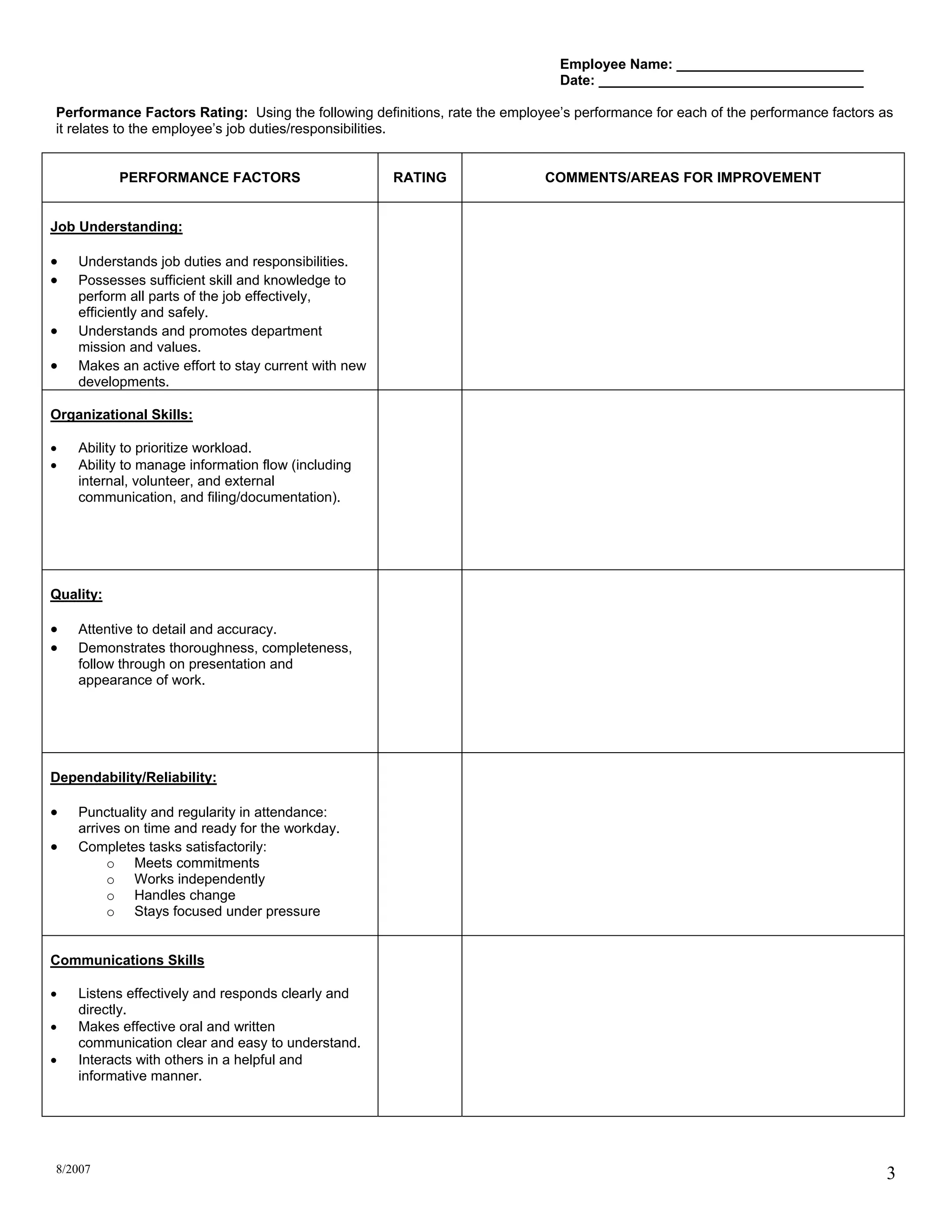 Bf Hr Performance Evaluation | PDF