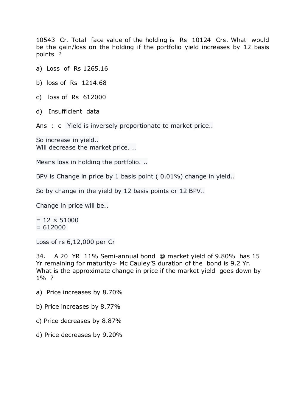 Caiib Bfm Chapter Wise Questions