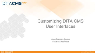 Customizing DITA CMS 
User Interfaces 
Jean-François Ameye 
Solutions Architect 
 