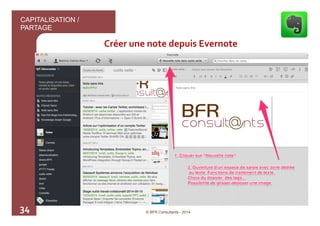 34 
Créer 
une 
note 
depuis 
Evernote 
© BFR Consultants - 2014 
CAPITALISATION / 
PARTAGE 
 
