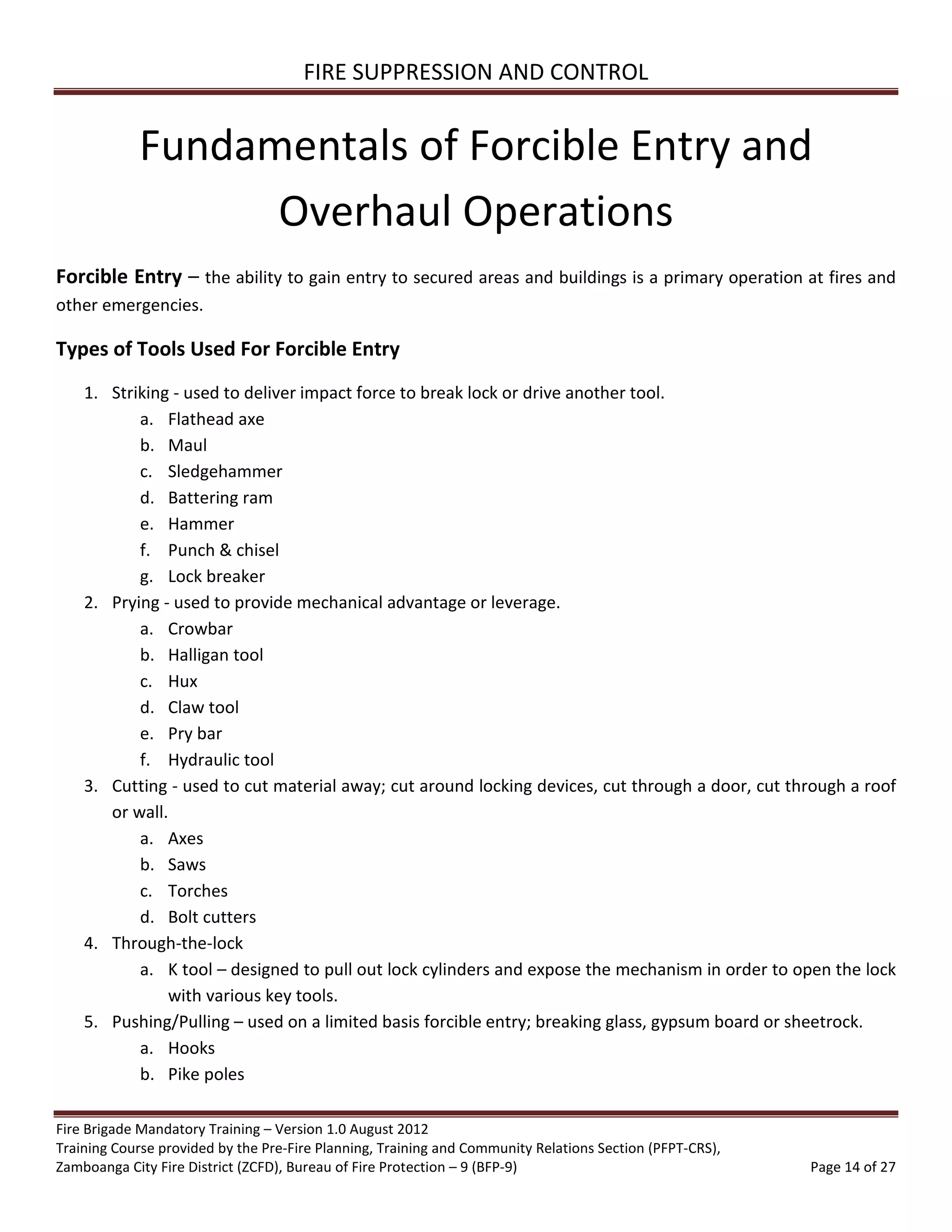 competency training fire brigade trainee guide module 1-5 | PDF