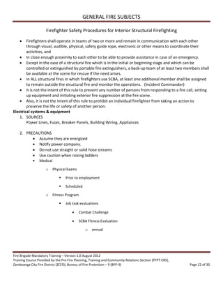 Firefighter Guide Line competency training fire brigade trainee guide module 1-5 | PDF