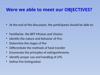 The Bureau of Fire Protection (BFP) Fire Safety Seminar | PPTX