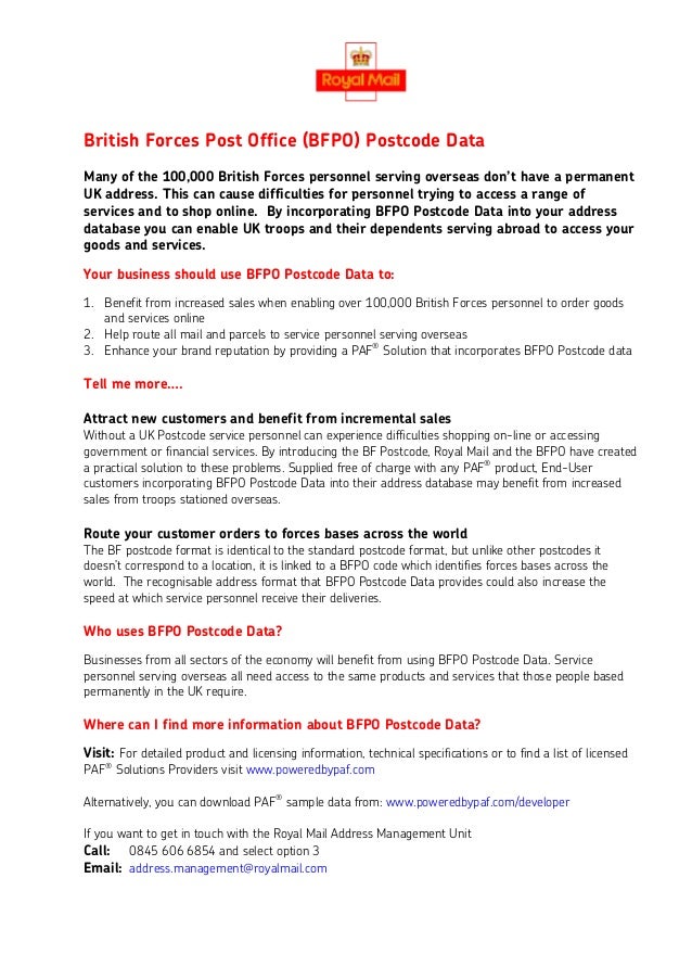british forces post office