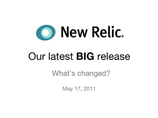 Our latest  BIG  release What’s changed? May 17, 2011 