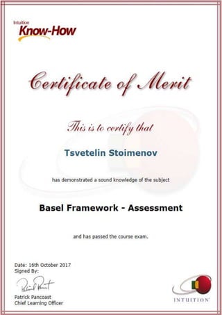 Basel Framework Assessment Results - Tsvetelin Stoimenov