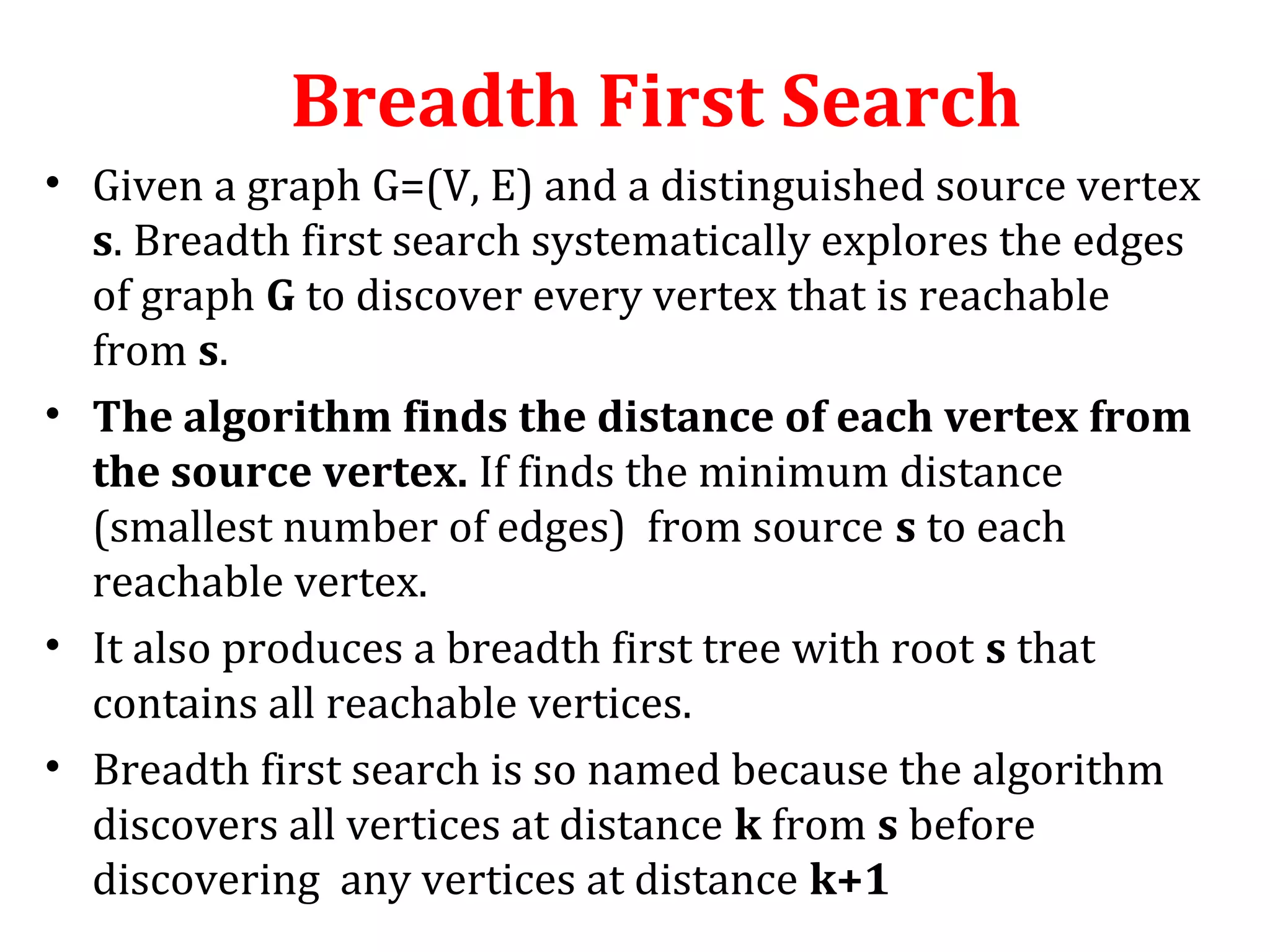 Breadth first search and depth first search | PPT