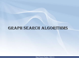 GRAPH SEARCH ALGORITHMS  Dept Futures Studies  2010-11 1 