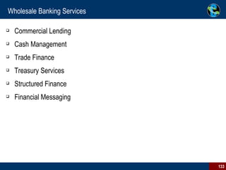 Wholesale Banking Services Commercial Lending Cash Management Trade Finance Treasury Services Structured Finance Financial Messaging  