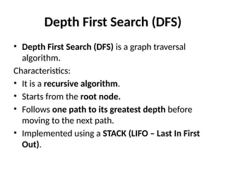 depth first search algorithm using stack in data... Breadth-First Search (BFS) AI Algorithm | PPTX