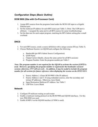 BFS Distribution Via DCM