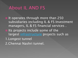 Bfsi presentation on il&fs | PPTX