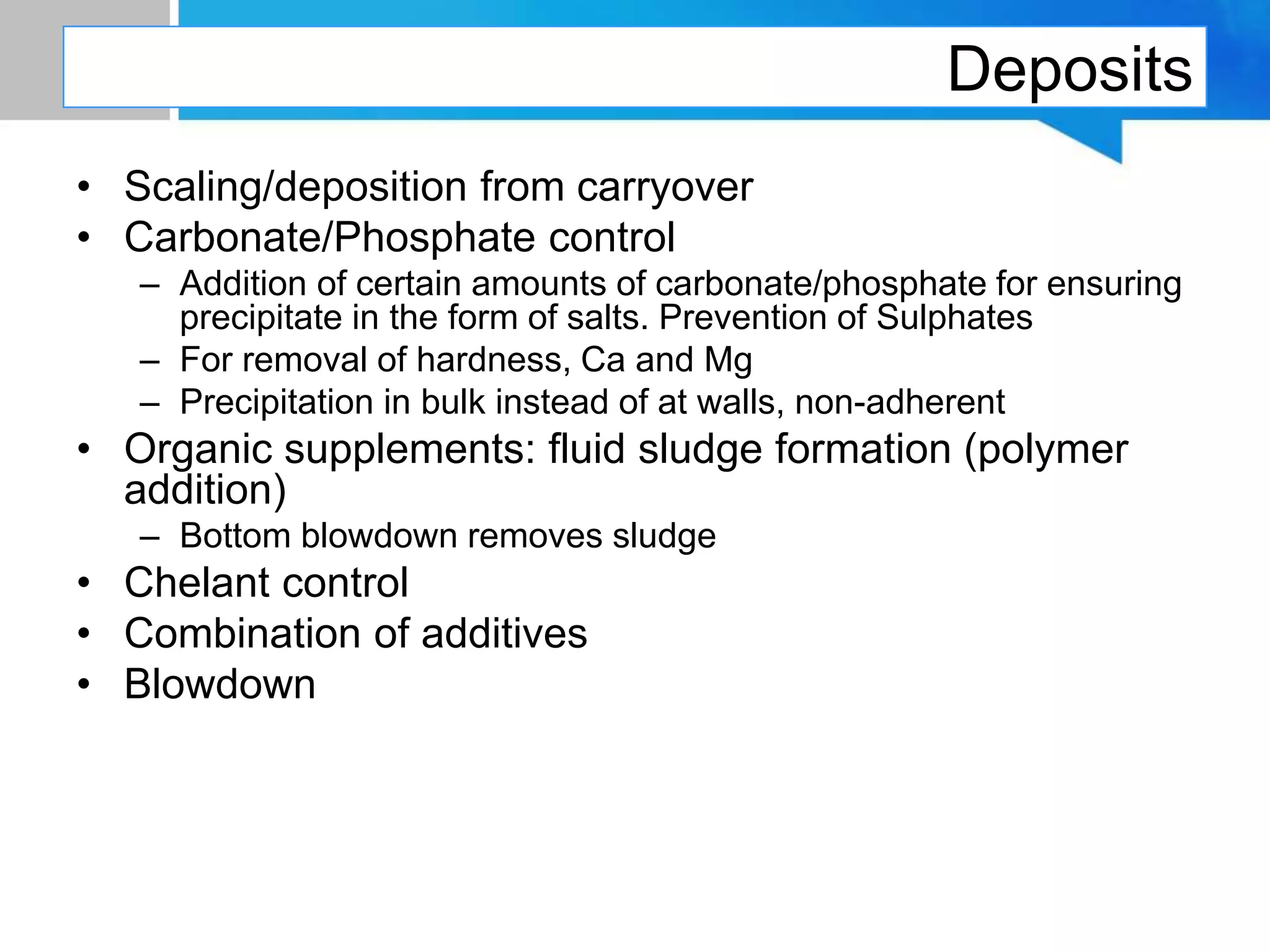 Deposit Control Additives Boiler Feed Water | PPTX