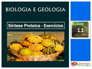 BIOLOGIA E GEOLOGIA

Síntese Proteica - Exercícios
                                11
 