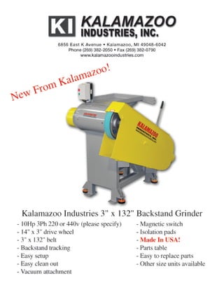 BG14 3" x 132" Kalamazoo Industries Belt Grinder