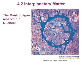4.2 Interplanetary Matter The Manicouagan reservoir in Quebec: 