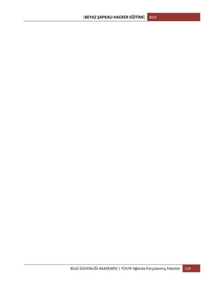 [BEYAZ	
  ŞAPKALI	
  HACKER	
  EĞİTİMİ]	
   BGA	
  
	
  
BİLGİ	
  GÜVENLİĞİ	
  AKADEMİSİ	
  |	
  TCP/IP	
  Ağlarda	
  Parçalanmış	
  Paketler	
   124	
  
	
  
	
  
 