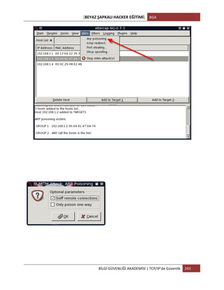 [BEYAZ	
  ŞAPKALI	
  HACKER	
  EĞİTİMİ]	
   BGA	
  
	
  
BİLGİ	
  GÜVENLİĞİ	
  AKADEMİSİ	
  |	
  TCP/IP’de	
  Güvenlik	
   243	
  
	
  
	
  
	
  
 