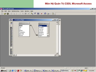 Môn Hệ Quản Trị CSDL Microsoft Access
 