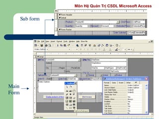 Môn Hệ Quản Trị CSDL Microsoft Access
Sub form
Main
Form
 