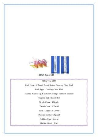 Stitch Code 607 Seam ( 22 types) | DOCX