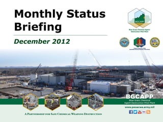 Monthly Status
Briefing
December 2012
 