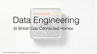 Data Engineering
At British Gas Connected Homes
1Josep Casals | @jcasals | CassandraSummit, 2015 Santa Clara CA
 