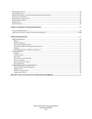 Boys & Girls Club Employee Manual