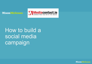 How to build a
social media
campaign
 