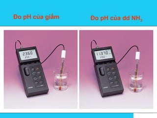 Solutions
Đo pH của giấm Đo pH của dd NH3
 