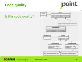 Code quality

Is this code quality?




                        SOLID Software Design   13
 