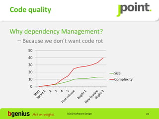 Code quality

Why dependency Management?
  – Because we don’t want code rot




                    SOLID Software Design   20
 