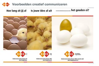 Voorbeelden creatief communiceren
 