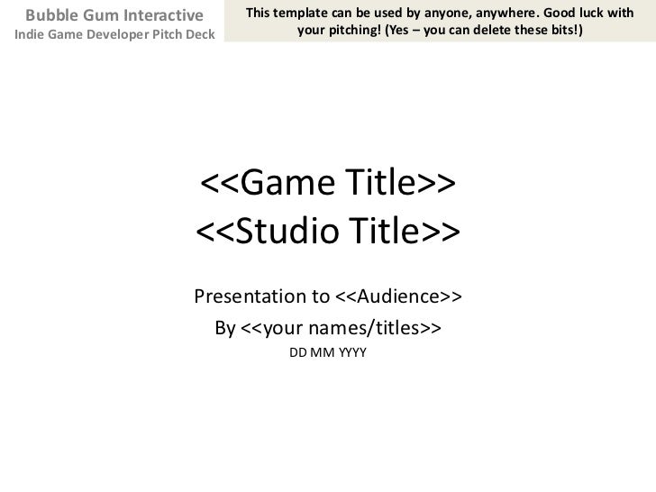 pics About You Video Games Template indie games developer pitch deck template