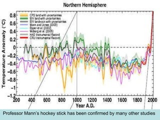 Professor Mann’s hockey stick has been confirmed by many other studies 