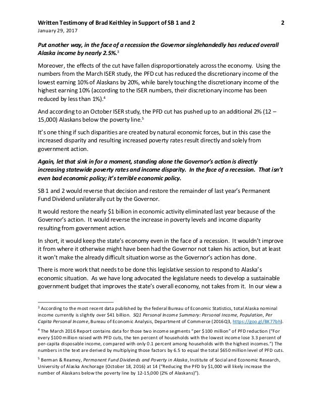 Legislative testimony example picture