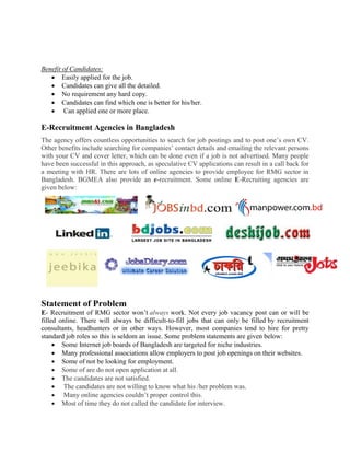 Recruitment Rmg Practice of E-Recruitment (Human Resource Management) in RMG Sector. | DOCX