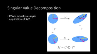 Independent	Component	Analysis
• Revealing	hidden	factors	that	
underlie	sets	of	random	
variables.
• data	variables	are	a...