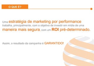 Effiliation
en quelques
chiffres
Un
accompagnement
fort
Notre réseau :
Une force
L’affiliation
Affinitaire
Gestion
des
Flux Produits
Plateforme
et
outils techniques
Studio
Effiliation
O QUE É?
Uma estratégia de marketing por performance
trabalha, principalmente, com o objetivo de investir em mídia de uma
maneira mais segura, com um ROI pré-determinado.
Assim, o resultado da campanha é GARANTIDO!
 