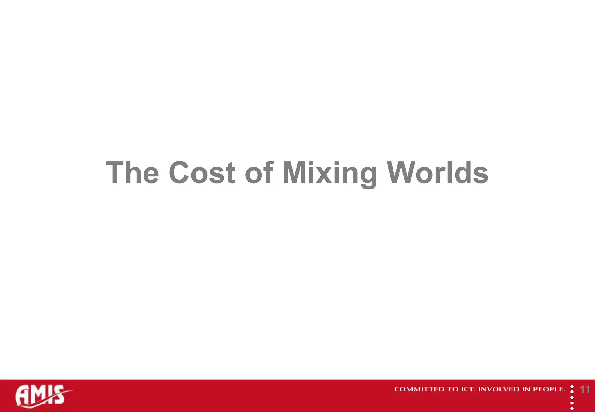 The Cost of Mixing Worlds




                            
                                    11
 