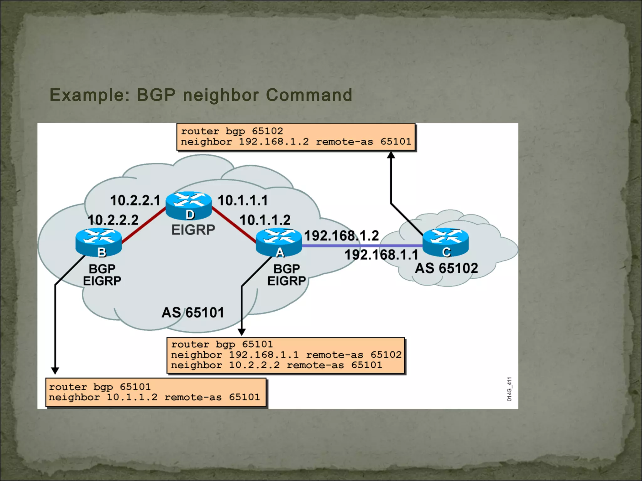 Example: BGP neighbor Command
 