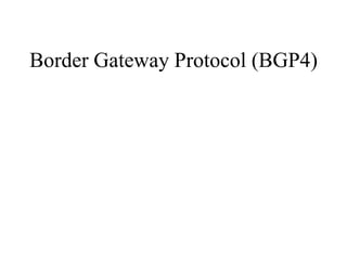 Border Gateway Protocol (BGP4)
 