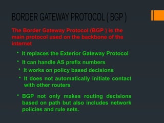 BGP protocol for telecommunication engineering | PPTX