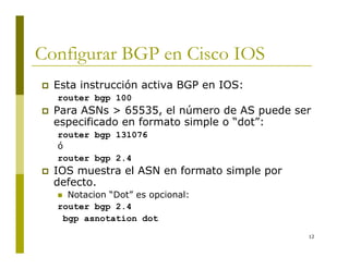 BGP-ASN y decriciones de BGP y como usar el ASN | PDF