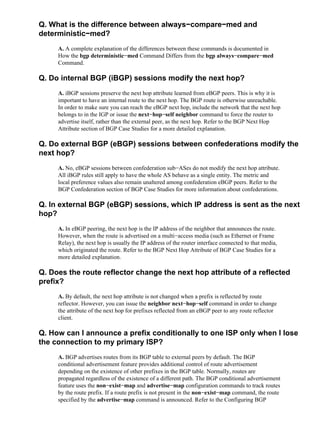 BGP Interview Questions for Network Engineers | PDF